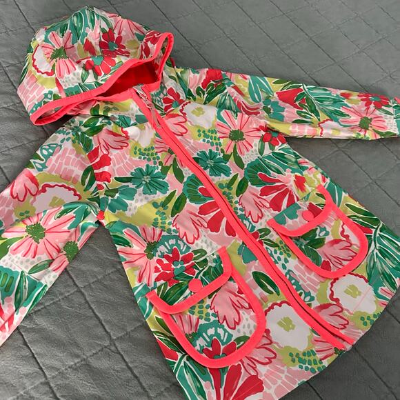Cat & Jack Girls Tropical print Rain Jacket - Picture 3 of 4